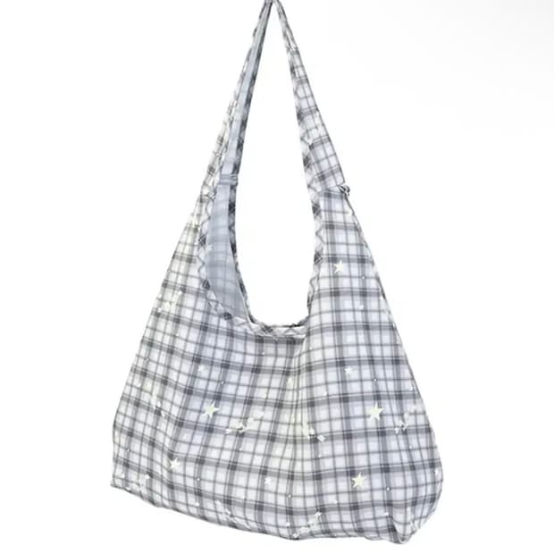 카시코 checked print shoulder bag 체크 숄더백