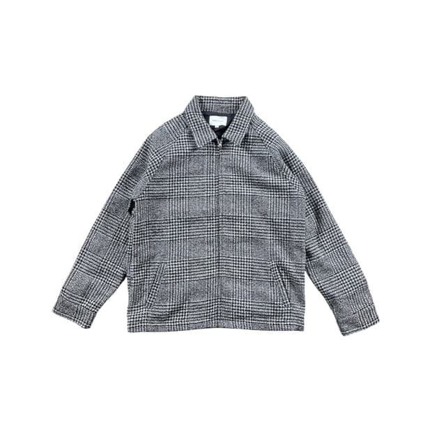 Vintage 하운드투스 패턴 울 혼방 자켓 