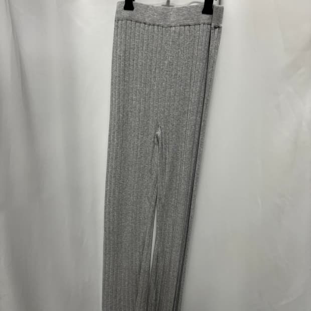 W/리플레인 그레이 리브드 니트 골지 팬츠