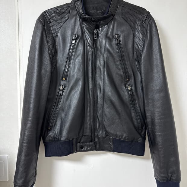 제너럴아이디어 멀티포켓 램스킨 바이커자켓