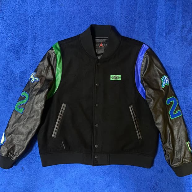 Nike 조던 x 알레일리 메이 한정판 바시티 자켓 블랙 - L