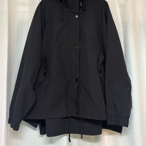 자라 블랙 후드 숏 야상 바람막이 자켓 L