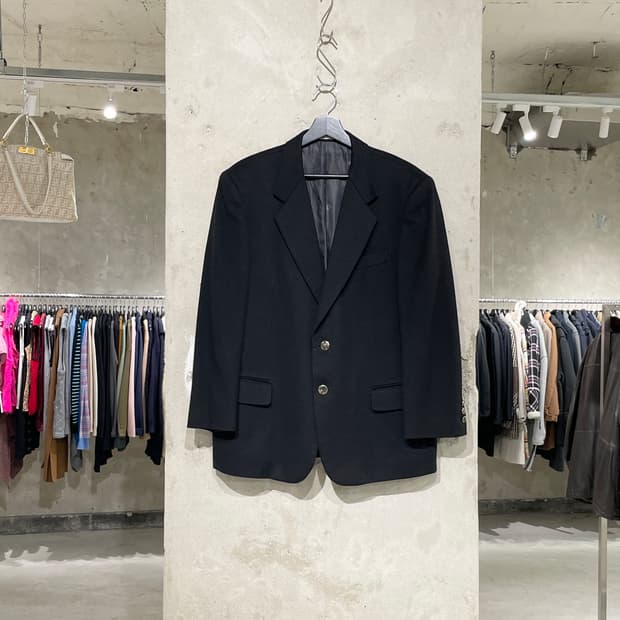 지방시 무슈 블랙 클래식 캐시미어 2B 블레이저