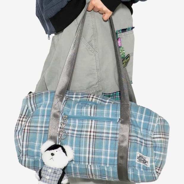 엑스톤즈 XTA100 체크 더플 백 블루