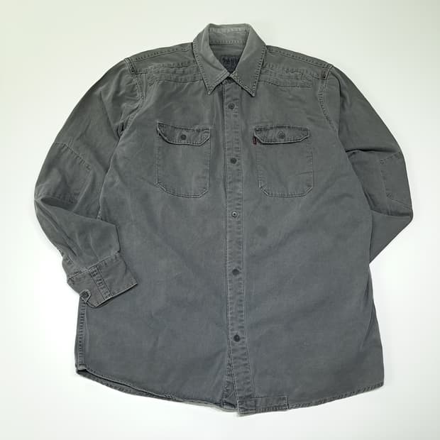 CL926 M 리바이스s 빈티지 워싱 차콜 긴팔 데님 워크 셔츠