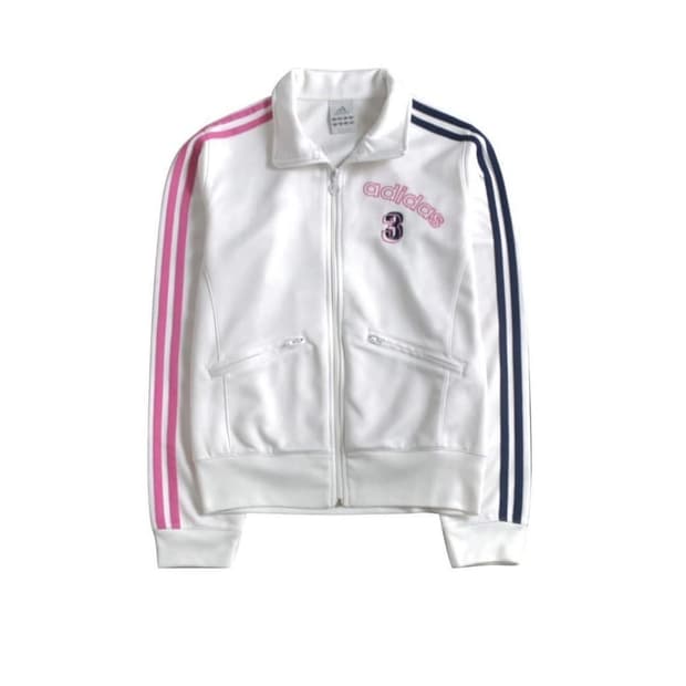 아디다스 화이트 핑크 네이비 져지