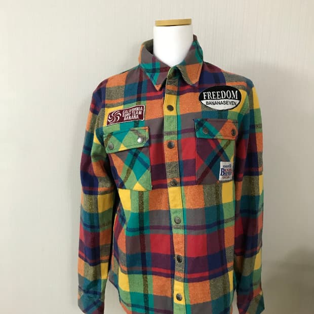 하구미 Banana Seven 캘리포니아 서프 팀 플란넬 셔츠
