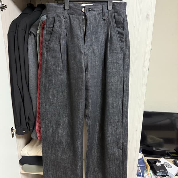 포트너스 투턱 와이드 데님팬츠 (s)