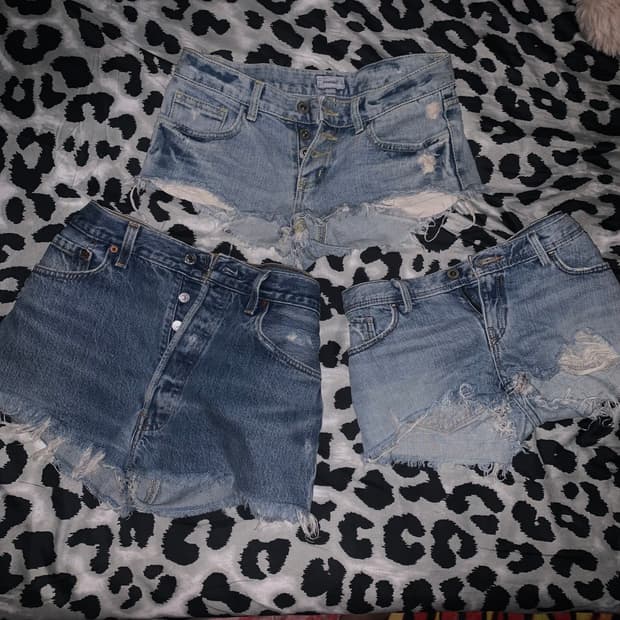 갸루 y2k 데님 숏팬츠 일괄