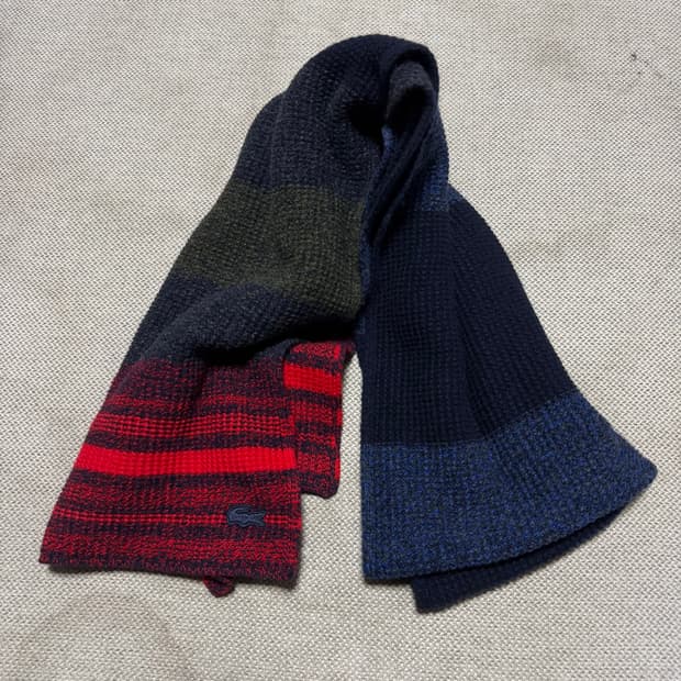 라코스테 멀티 스트라이프 울 머플러