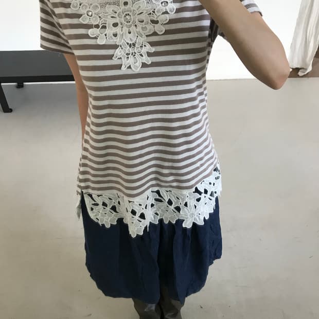 vintage stripe lace top