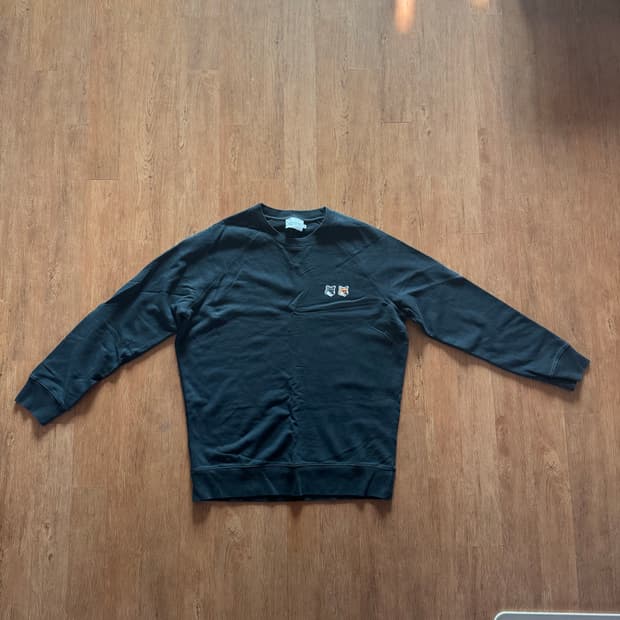 메종 키츠네 더블 폭스 헤드 패치 클래식 스웨트셔츠 앤트러사이트 XXL