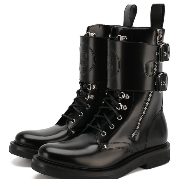 [새상품] 발망 하이탑 레더 B 로고 커버 컴뱃 레인저 부츠 블랙