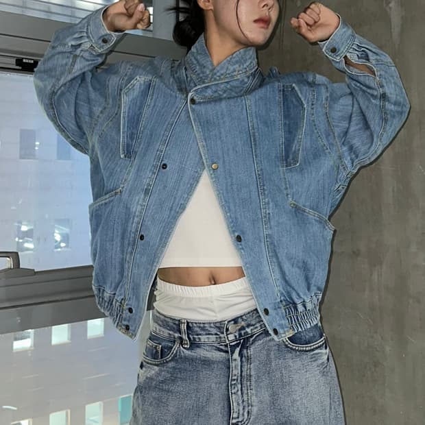 90’s unique vintage denim jacket