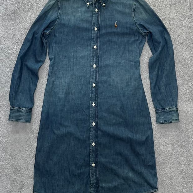 “Polo Ralph Lauren 빈티지 워싱 데님 셔츠 원피스 / M 