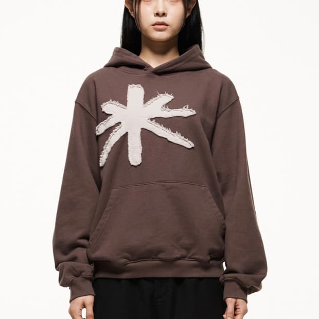 TCM s flower hoodie (dark brown)