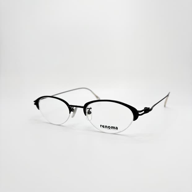 RENOMA 레노마 블랙 오벌 반무테