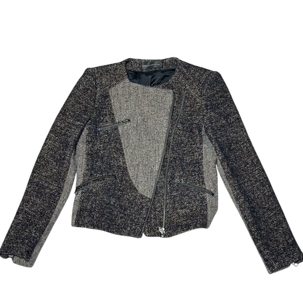 Zadig & Voltaire Deluxe 헤링본 모토 블레이저