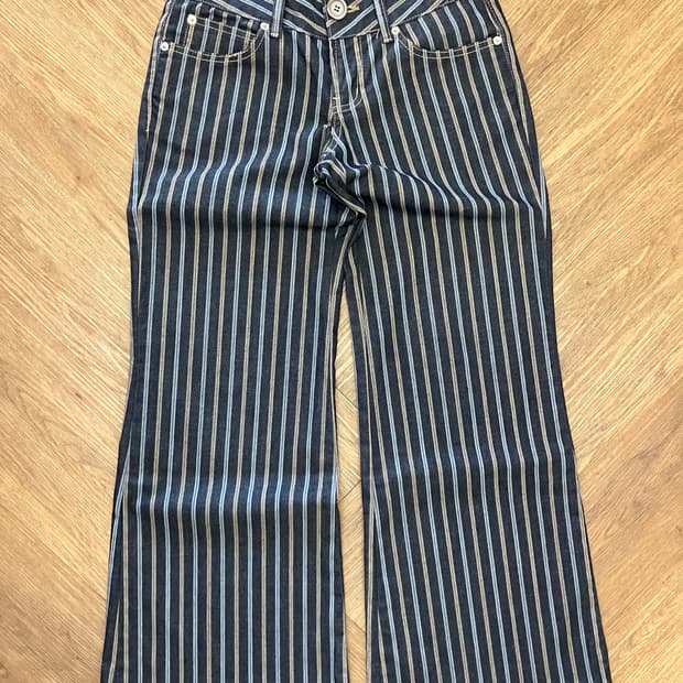 N9 kesson 스트라이프 웨스턴 부츠컷 팬츠