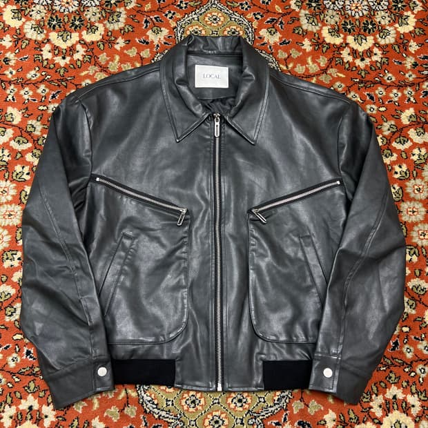 [F] Local 비건레더 싱글 라이더 자켓
