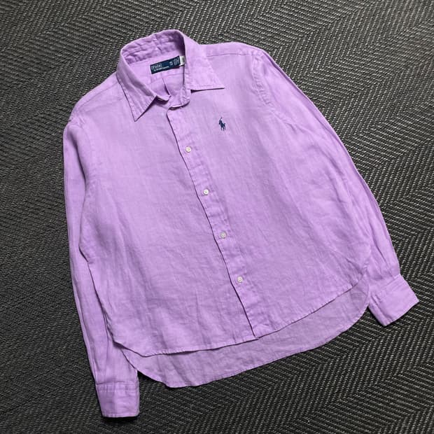 폴로 랄프로렌 블루 포니 린넨 셔츠 라벤더 y 5834