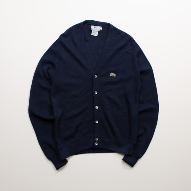 70s IZOD 라코스테 아크릴 가디건 네이비