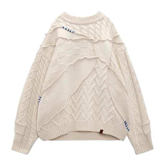 자라 x 아더에러 패치워크 오버사이즈 니트 스웨터 크림