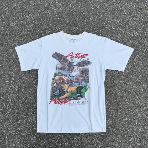 80s Made In USA Tee jays 화이트 티셔츠 L