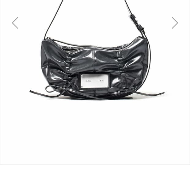 마뗑킴 셔링 리본 라운드백 차콜