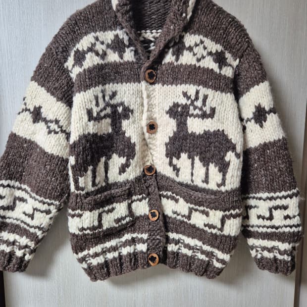캐나다 핸드메이드 코위찬 니트 가디건 M 노르딕가디건