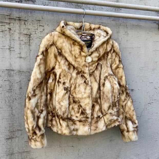 [S-M] AOYAMEI 폭스 퍼 후드 자켓