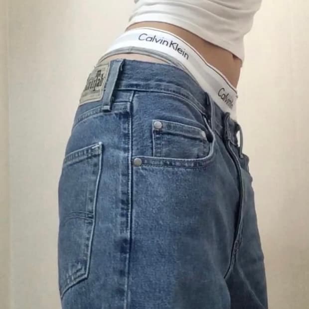 리바이스 로우라이즈 배기 데님 새깅 가능