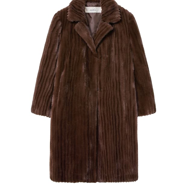 비아플레인 VIA CAROL FUR COAT (BROWN)