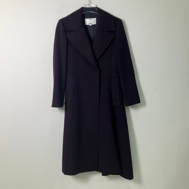 OBZEE 오브제 퍼플 울 롱코트