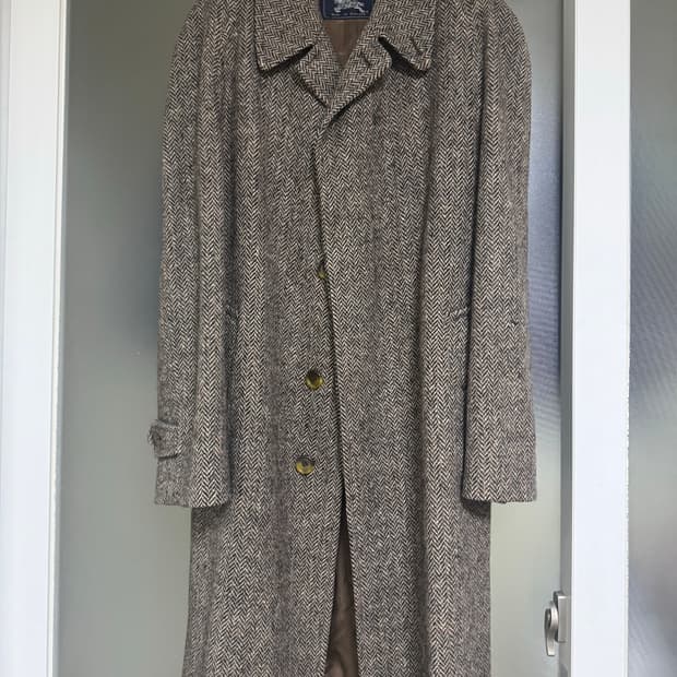 80s 버버리 아이리쉬 트위드 발마칸코트(100-105사이즈)