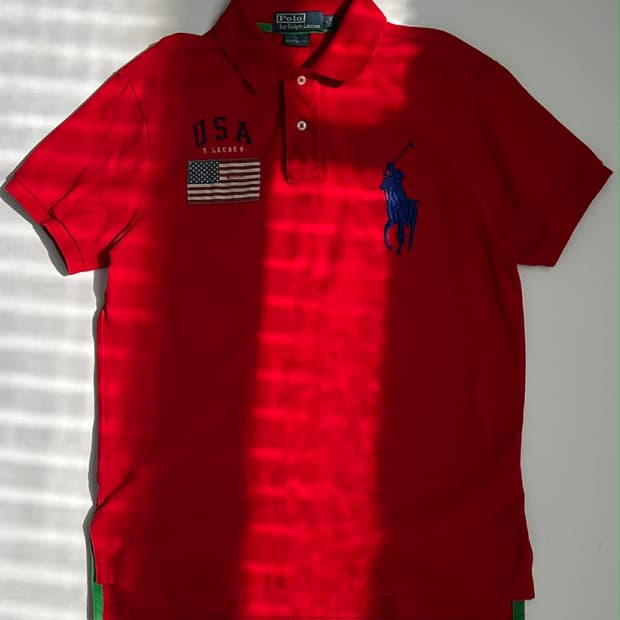 [M] 폴로 랄프로렌 빅포니 USA 성조기 pk 반팔 카라티셔츠