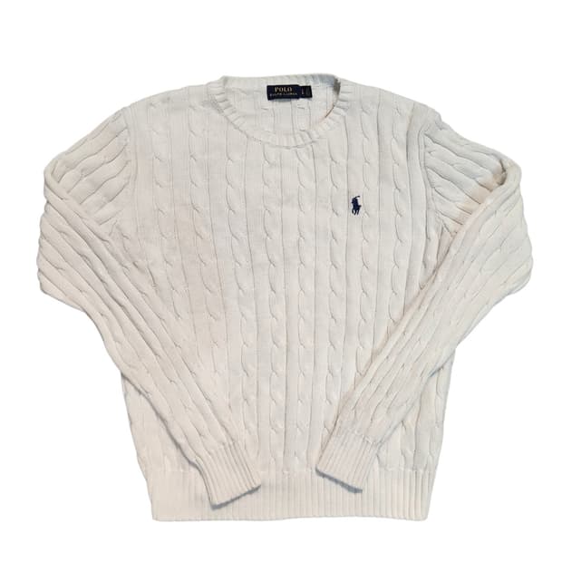 폴로 랄프로렌 케이블 니트 (화이트 / L)