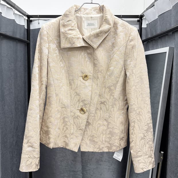 리츠코 시라하마 플로럴 패턴 글로시 자켓