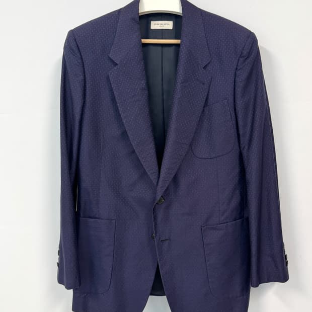 Dries Van Noten 드리스 반 노튼 코튼 실크 네이비 자켓 52