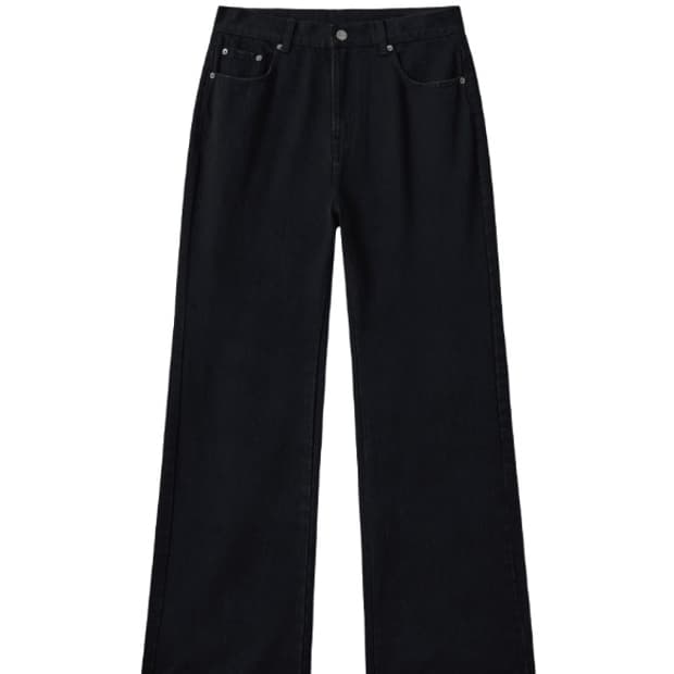 [새 상품/택o] 노이어 - 디스트로이드 플레어 데님 팬츠 블랙 (52)