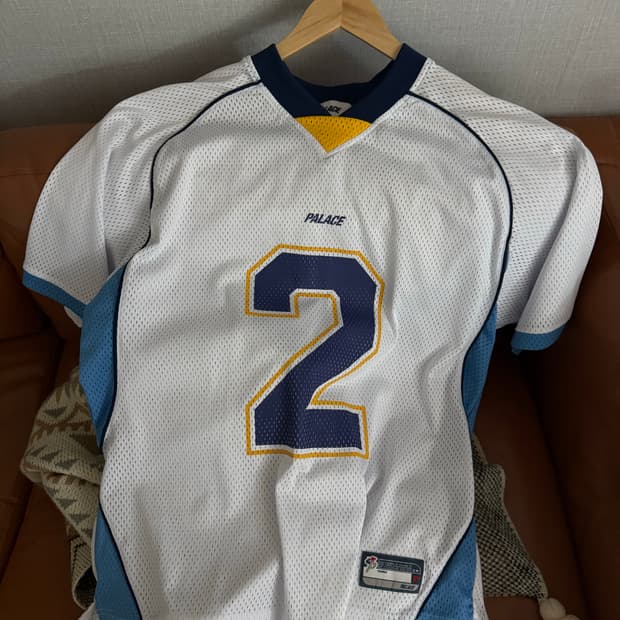 [L]팔라스 풋볼 메시 탑 화이트 저지