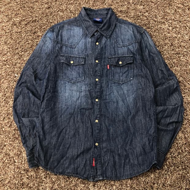 디키즈 데님 워싱 웨스턴 셔츠