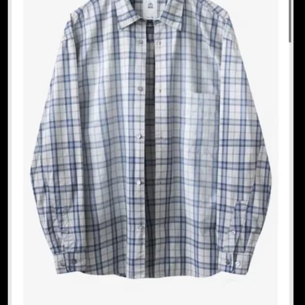 [2]폴리테루 루즈드 체크셔츠 컨트리 페이디드 화이트/블루