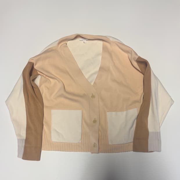 여성 코스 Cos 컬러블록 오버핏 코튼 크롭 니트