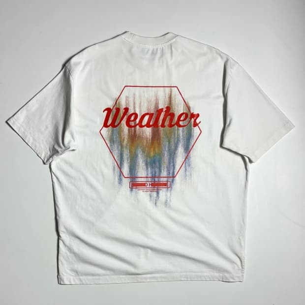 솔리드옴므 23SS 화이트 웨더 프린트 반팔 티셔츠 R2725