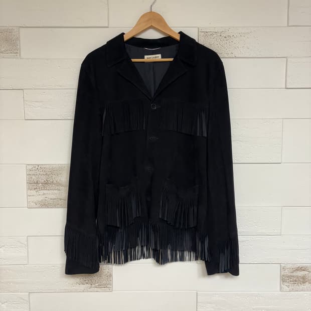 생로랑 13시즌 프린지 레더 자켓