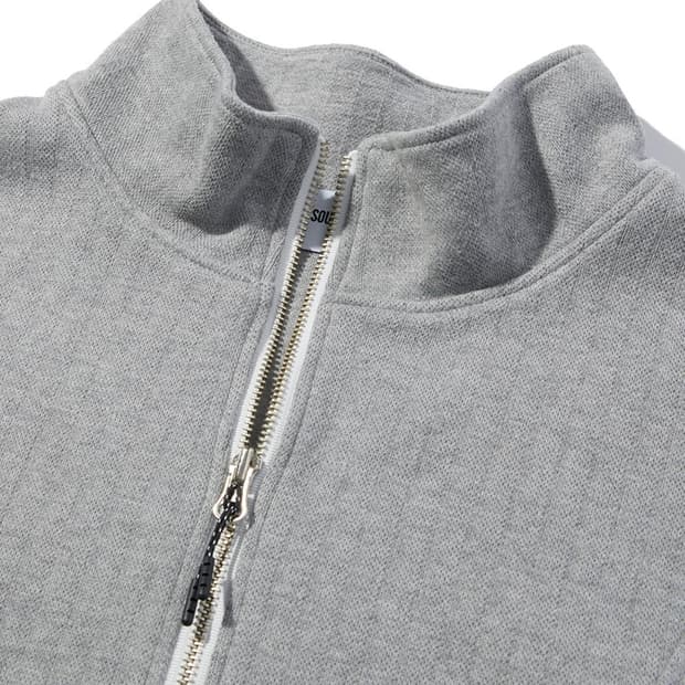 [L] 사운즈라이프 하프 집 풀오버 맨투맨 멜란지그레이