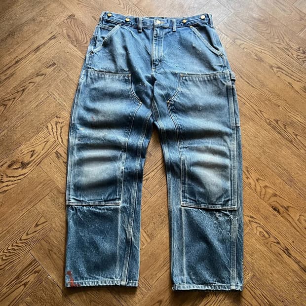[36]칼하트 USA 빈티지 페이딩 더블니 워크 데님 팬츠