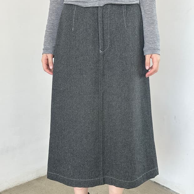 꼼데가르송 울 스티칭 스커트