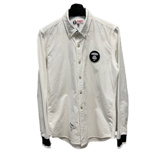Aape Bape 에이프 베이프 사루 로고 흰색 셔츠